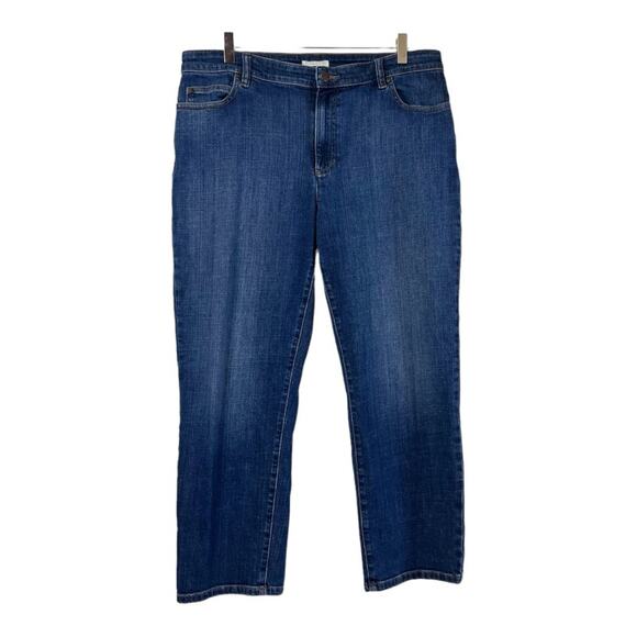 Eileen Fisher Cropped Jeans Mid Rise Dark Wash Relaxed Fit Women’s Size 14 - Picture 1 of 7